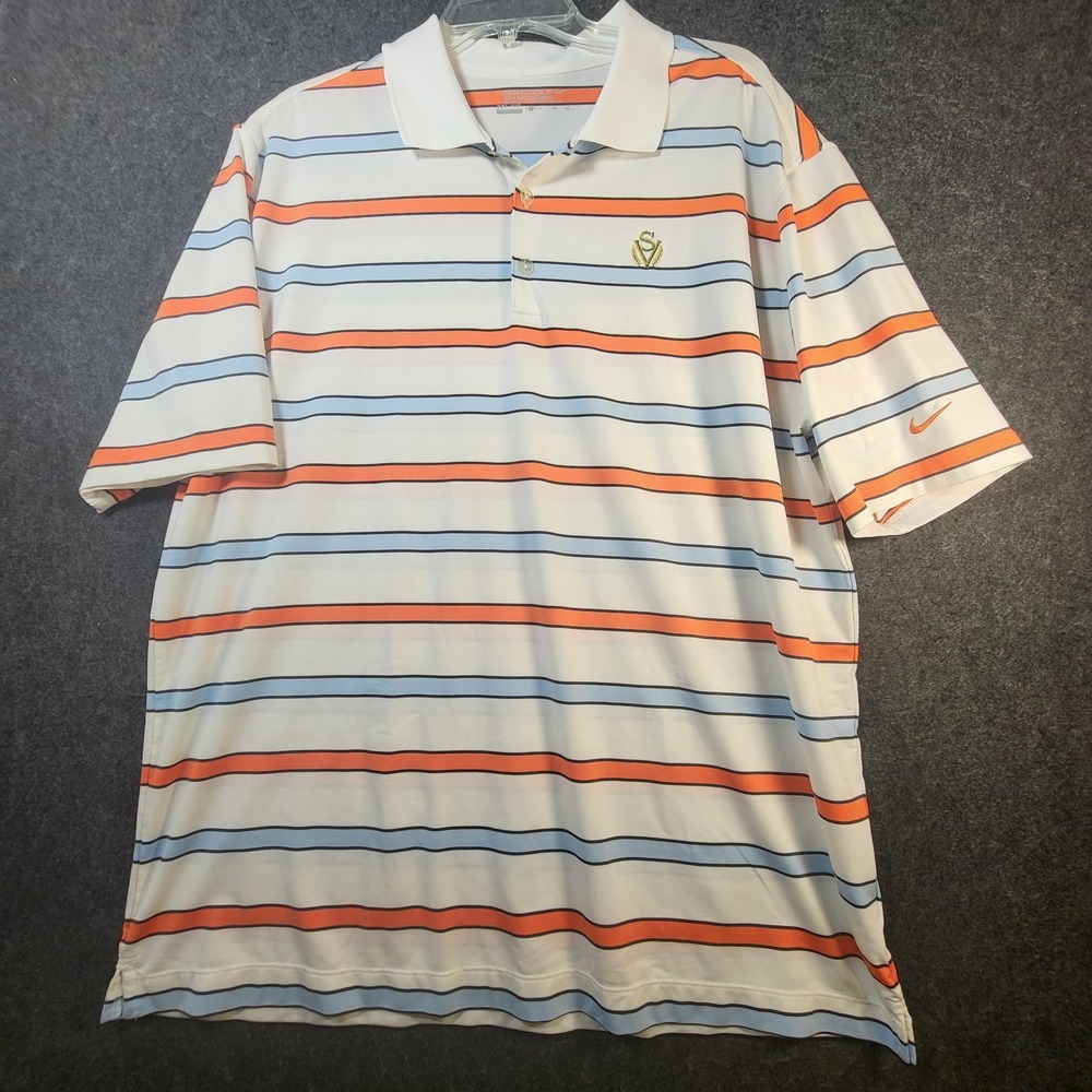 Nike Golf Tour Performance Polo Shirt Sage Valley Golf Club Men's XL Striped - Picture 3 of 10